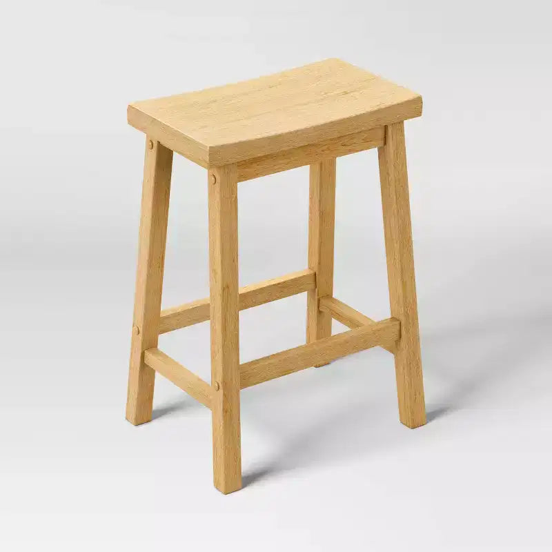 Lot de 2 tabourets de bar sans dossier en bois massif de 24 pouces de hauteur pour comptoir – Room Essentials