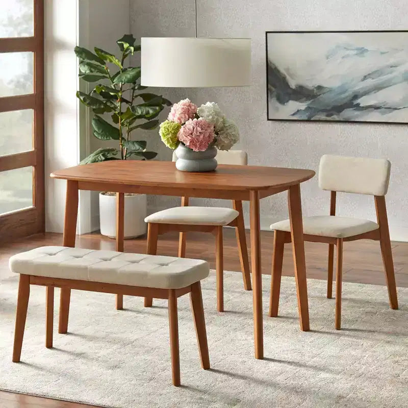 Banc rembourré moderne du milieu du siècle Buylateral Nettie