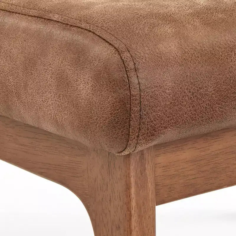 Buylateral Bianca Pouf ottoman en similicuir style Mid-century Modern