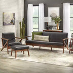 Buylateral Bianca Pouf ottoman en similicuir style Mid-century Modern