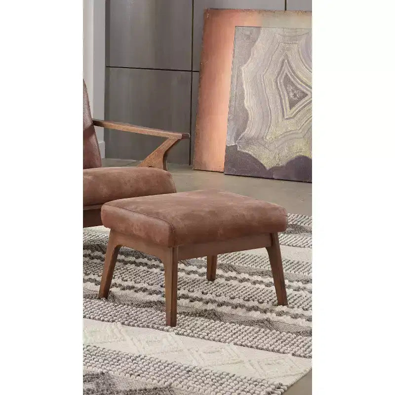 Buylateral Bianca Pouf ottoman en similicuir style Mid-century Modern