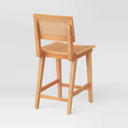 23.62 Tormod Backed Cane Tabouret de bar avec repose-pieds hauteur comptoir – Threshold