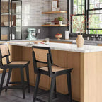 23.62 Tormod Backed Cane Tabouret de bar avec repose-pieds hauteur comptoir – Threshold