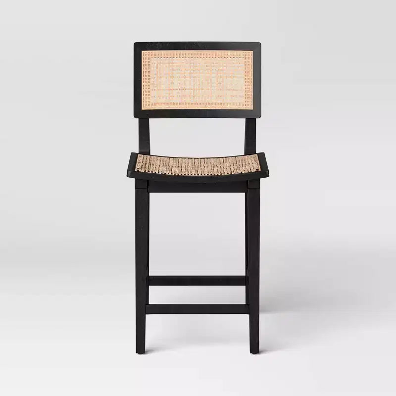 23.62 Tormod Backed Cane Tabouret de bar avec repose-pieds hauteur comptoir – Threshold