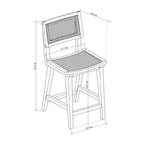 23.62 Tormod Backed Cane Tabouret de bar avec repose-pieds hauteur comptoir – Threshold