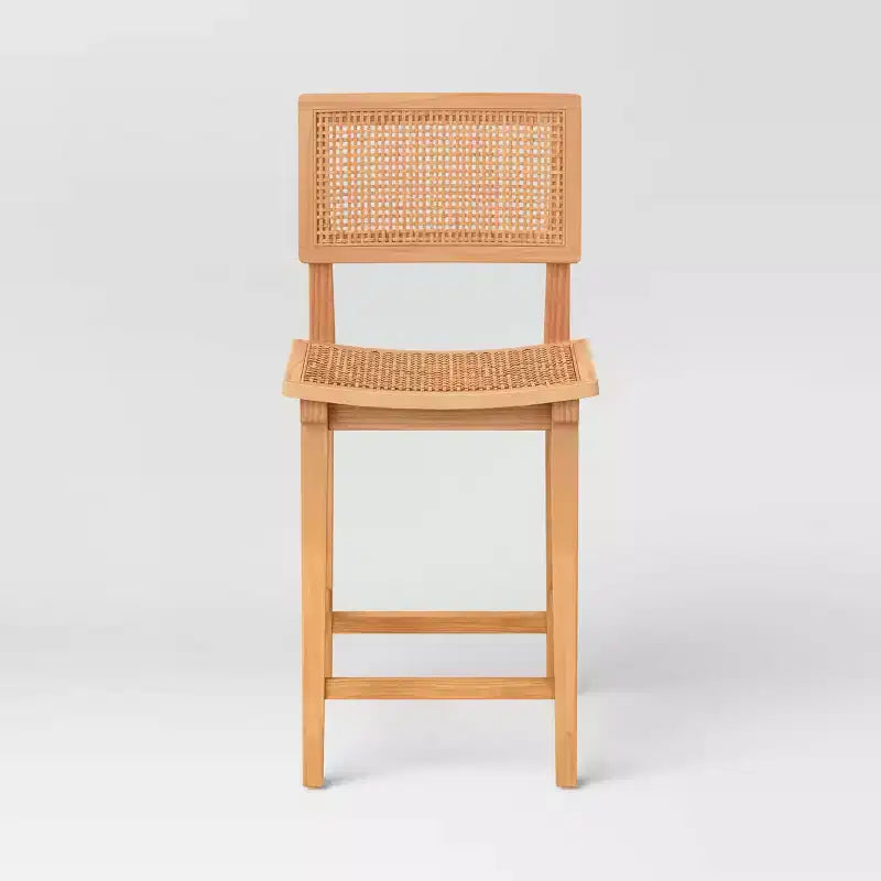 23.62 Tormod Backed Cane Tabouret de bar avec repose-pieds hauteur comptoir – Threshold