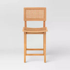 23.62 Tormod Backed Cane Tabouret de bar avec repose-pieds hauteur comptoir – Threshold
