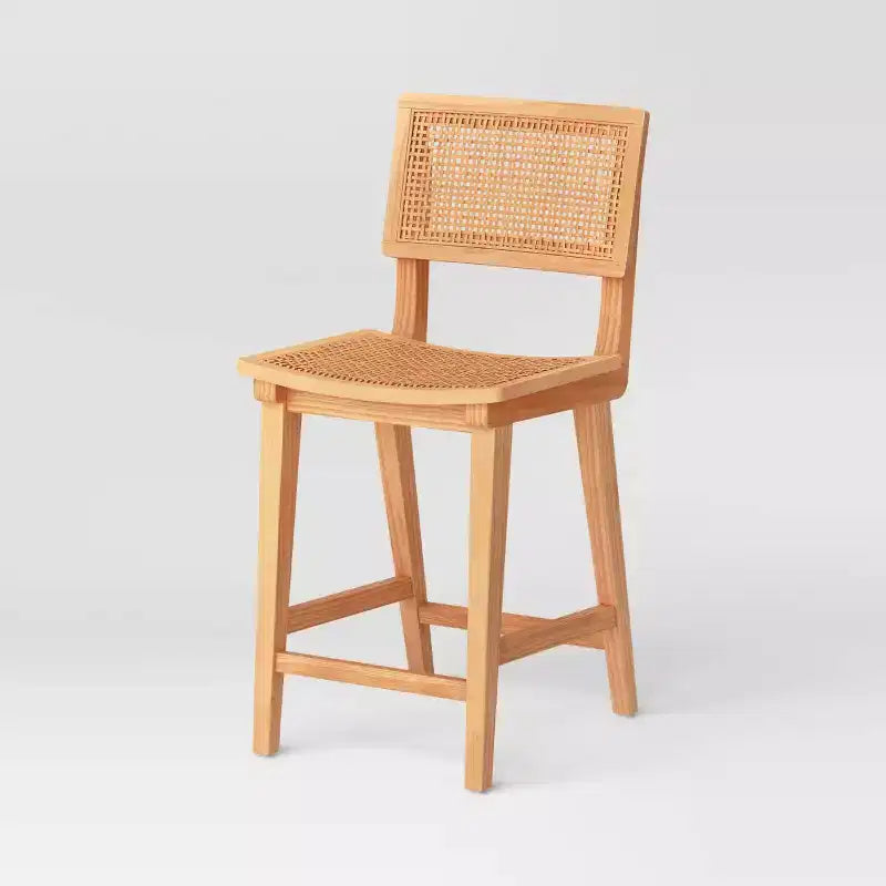 23.62 Tormod Backed Cane Tabouret de bar avec repose-pieds hauteur comptoir – Threshold
