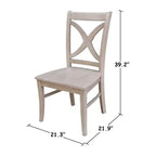 International Concepts Lot de 2 chaises Vineyard à dossier incurvé en X