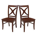 International Concepts Set of 2 Vineyard Curved X Back Chair