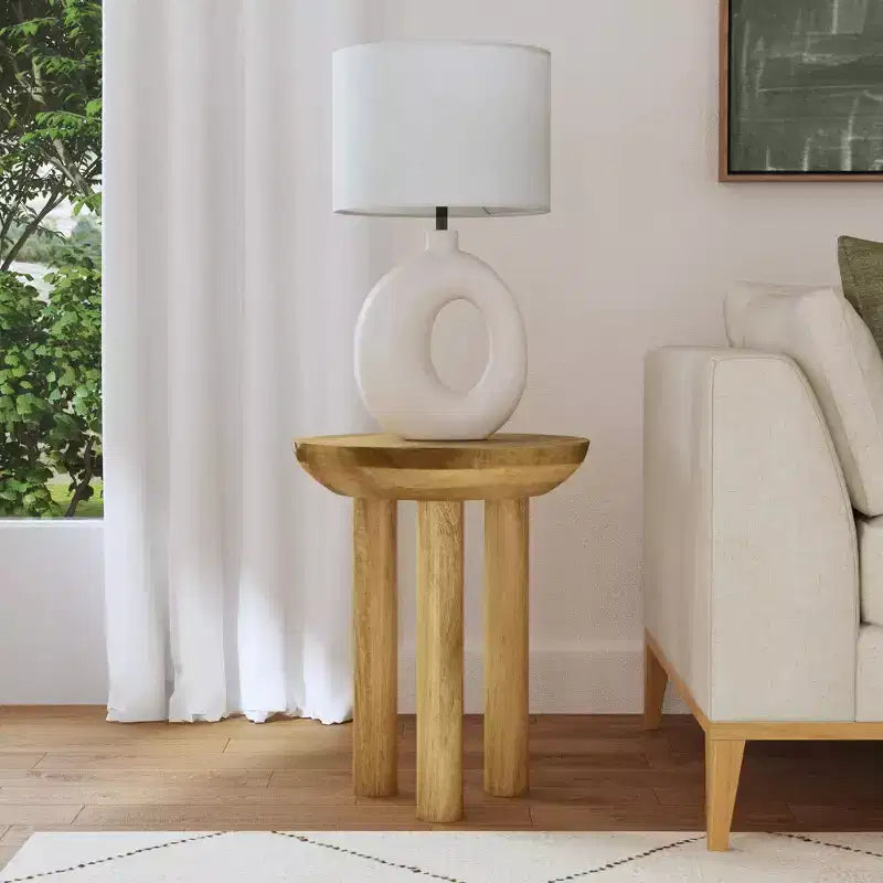 Table d'appoint à 3 pieds en bois de manguier HomePop