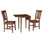 Table de salle à manger International Concepts Small Dual Drop Leaf avec 2 chaises San Remo Splat