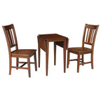 Table de salle à manger International Concepts Small Dual Drop Leaf avec 2 chaises San Remo Splat