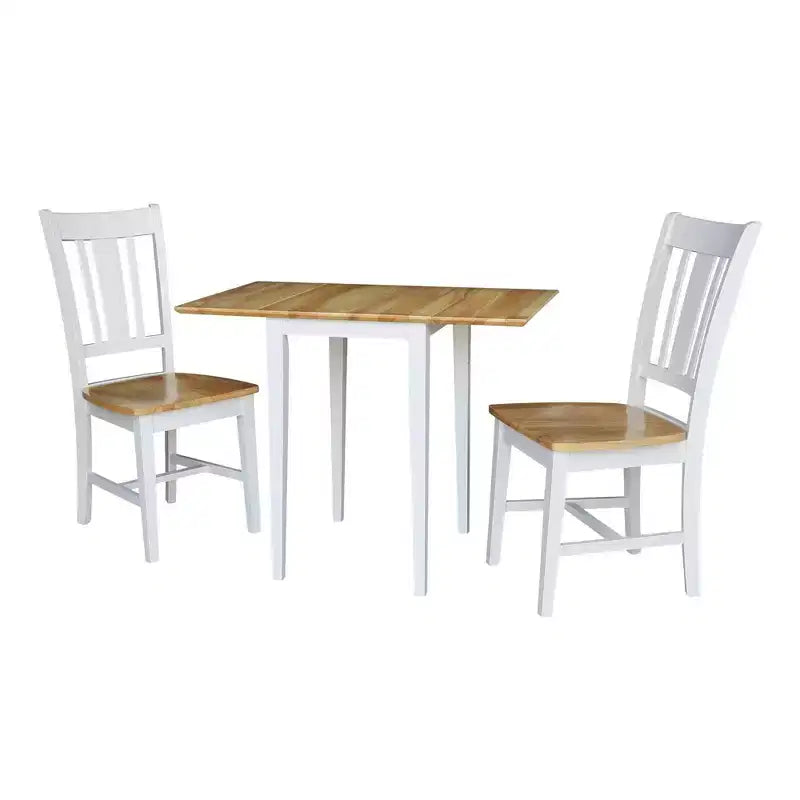 Table de salle à manger International Concepts Small Dual Drop Leaf avec 2 chaises San Remo Splat