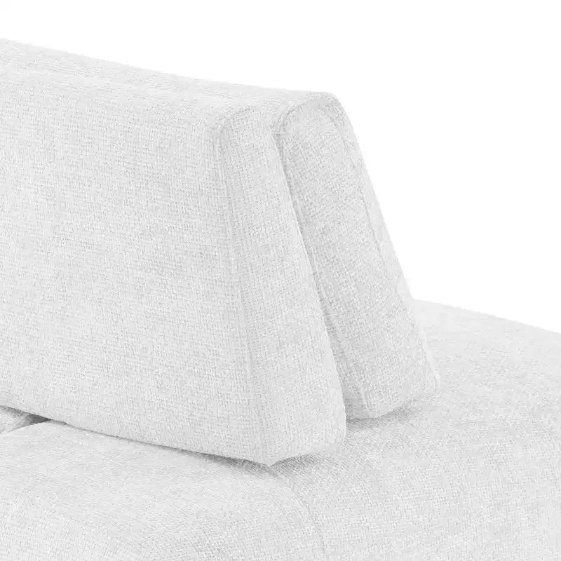 HOMES: Inside + Out Fauteuil sans accoudoirs modulaire moderne Povoa en chenille avec dossier extensible