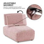 HOMES: Inside + Out Fauteuil sans accoudoirs modulaire moderne Povoa en chenille avec dossier extensible