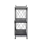 J&V TEXTILES Unité d'étagères de rangement en métal pliable assemblée Noire