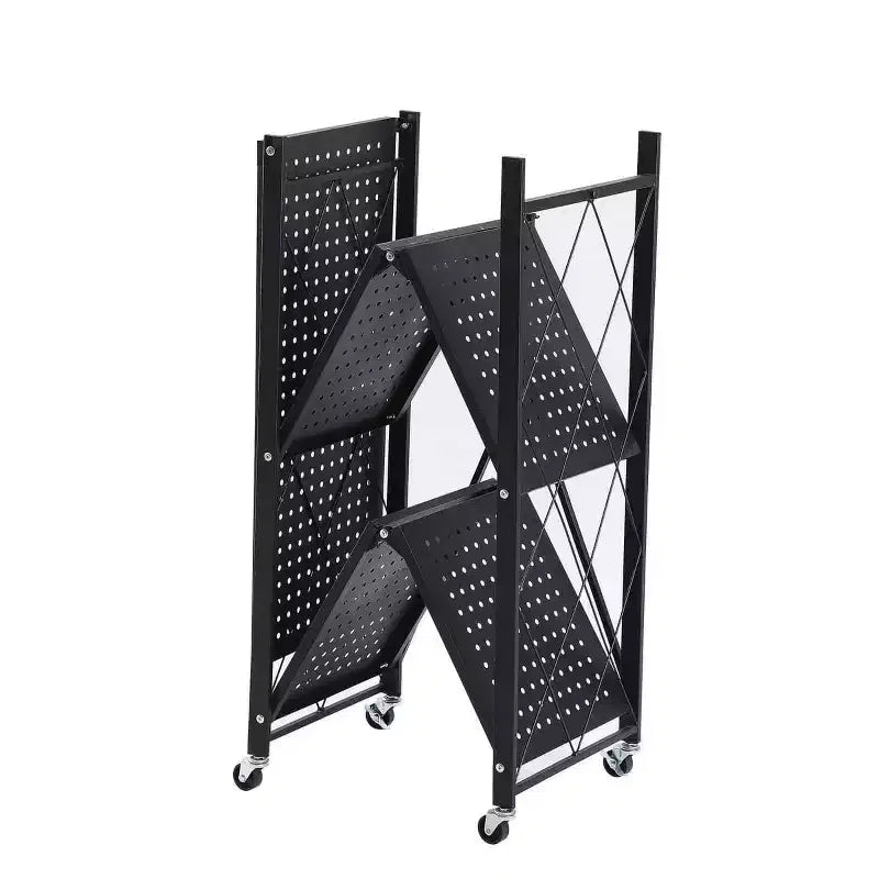 J&V TEXTILES Unité d'étagères de rangement en métal pliable assemblée Noire