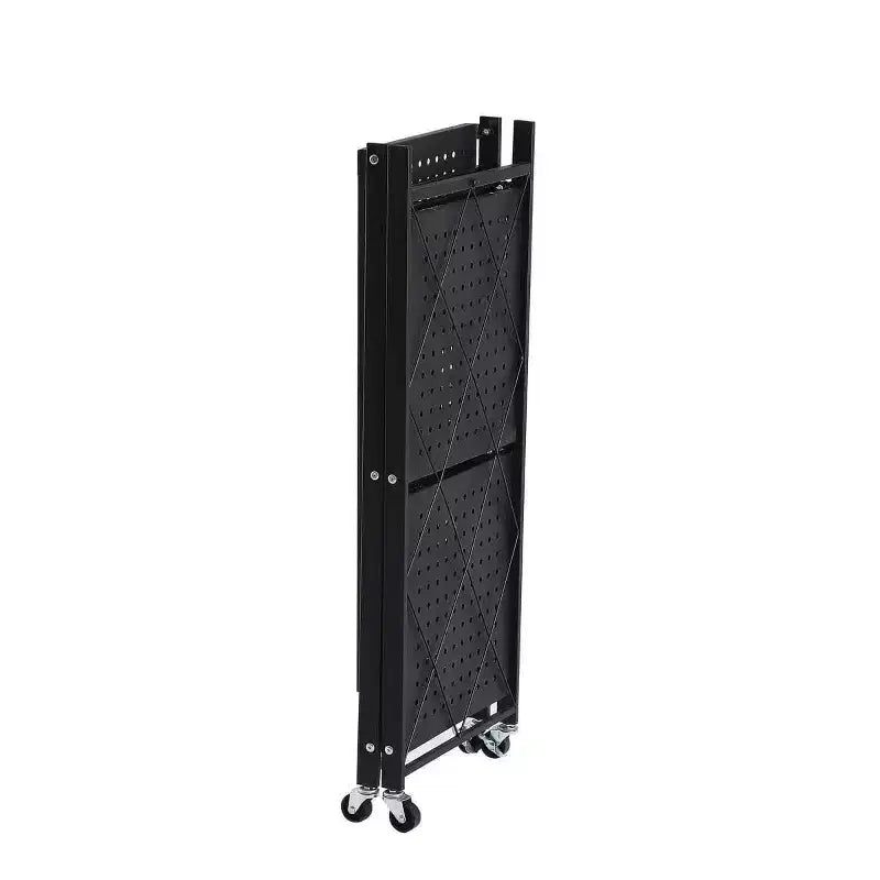 J&V TEXTILES Unité d'étagères de rangement en métal pliable assemblée Noire