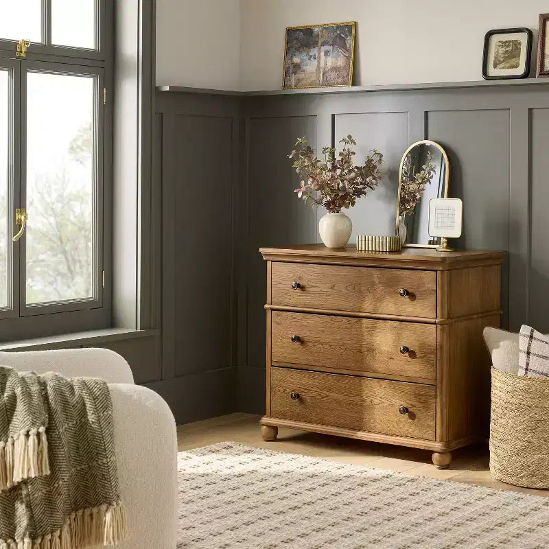 Classic 3 Drawer Wooden Vertical Dresser - Hearth & Hand with Magnolia