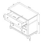 Commode verticale classique à 3 tiroirs en bois – Hearth & Hand avec Magnolia