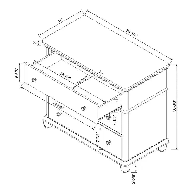 Commode verticale classique à 3 tiroirs en bois – Hearth & Hand avec Magnolia