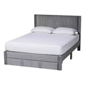 Baxton Studio Elora Pleated Velvet Storage Bed