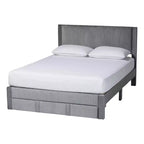 Baxton Studio Elora Pleated Velvet Storage Bed