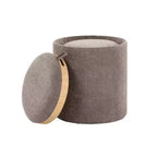 LumiSource Tray Lot de poufs gigognes Tissu/Bois naturel