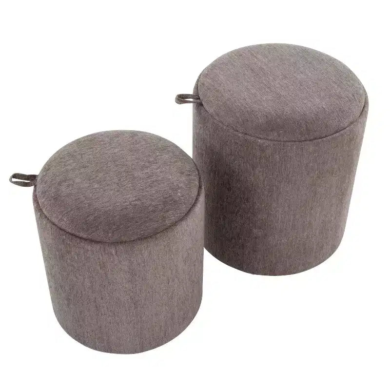 LumiSource Tray Lot de poufs gigognes Tissu/Bois naturel