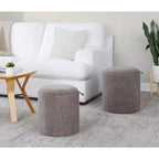 LumiSource Tray Lot de poufs gigognes Tissu/Bois naturel