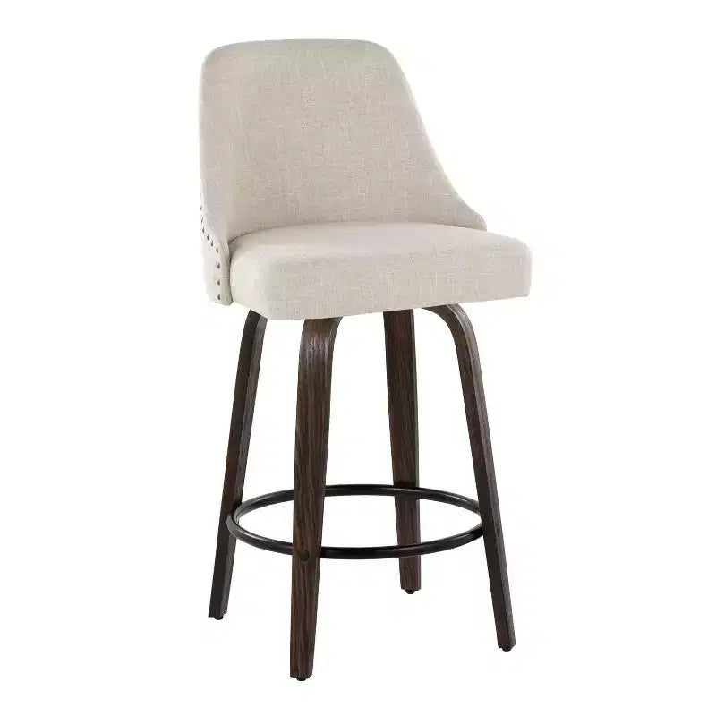 LumiSource Lot de 2 tabourets de bar à hauteur de comptoir cloutés Marcel