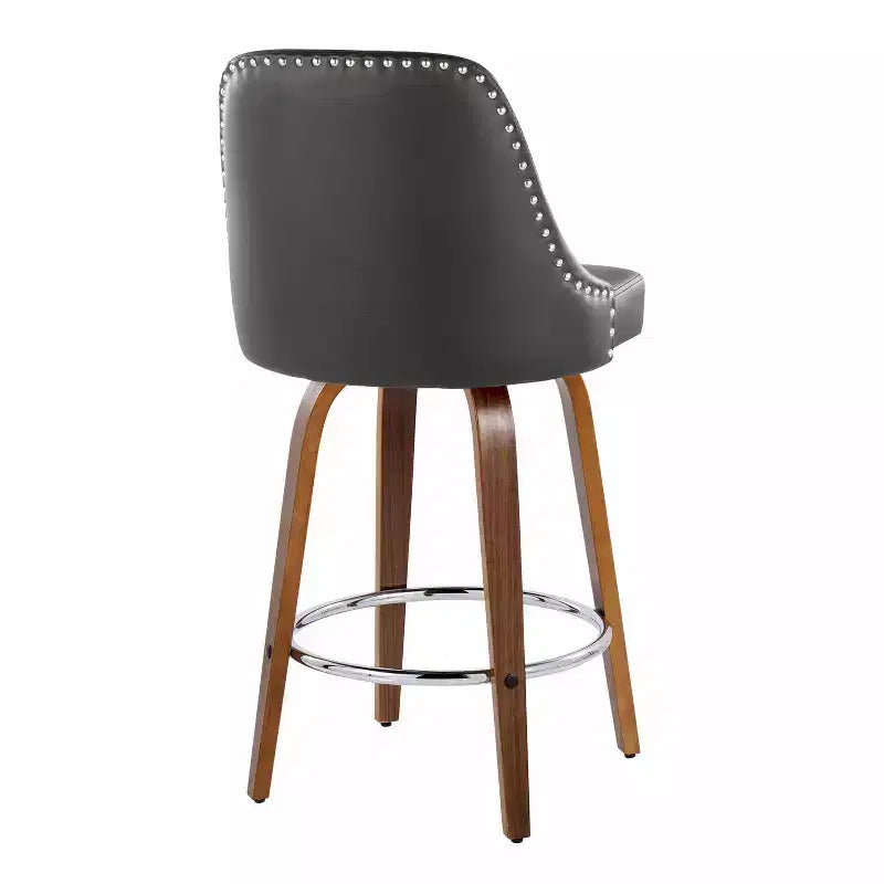 LumiSource Lot de 2 tabourets de bar à hauteur de comptoir cloutés Marcel