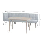 Buylateral Ensemble de salle à manger 4 pièces Playmate Mid-Century Modern Upholstered Breakfast Nook Noyer Meubles rembourrés polyvalents, Hévéa