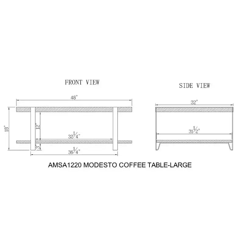 Table basse en métal Modesto - Alaterre Furniture