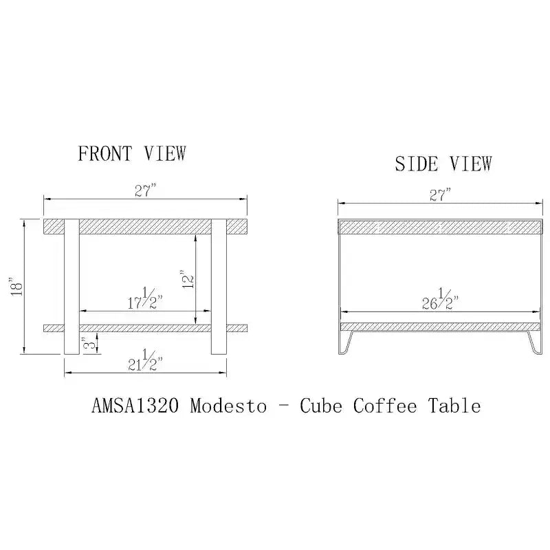Table basse en métal Modesto - Alaterre Furniture