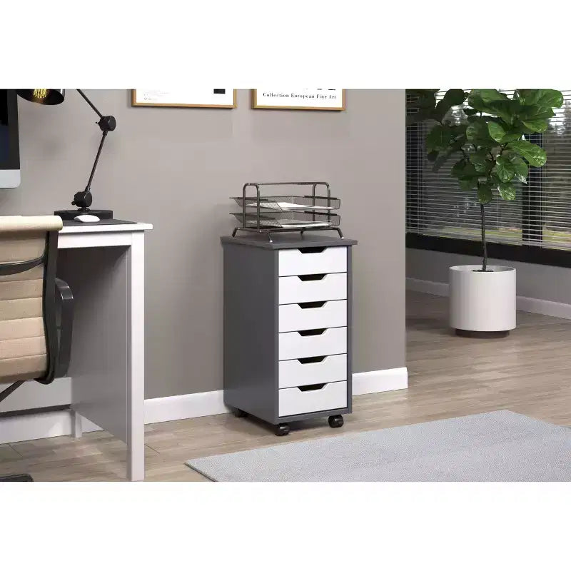 Chariot à roulettes étroit Trendfurn Omnia à 6 tiroirs