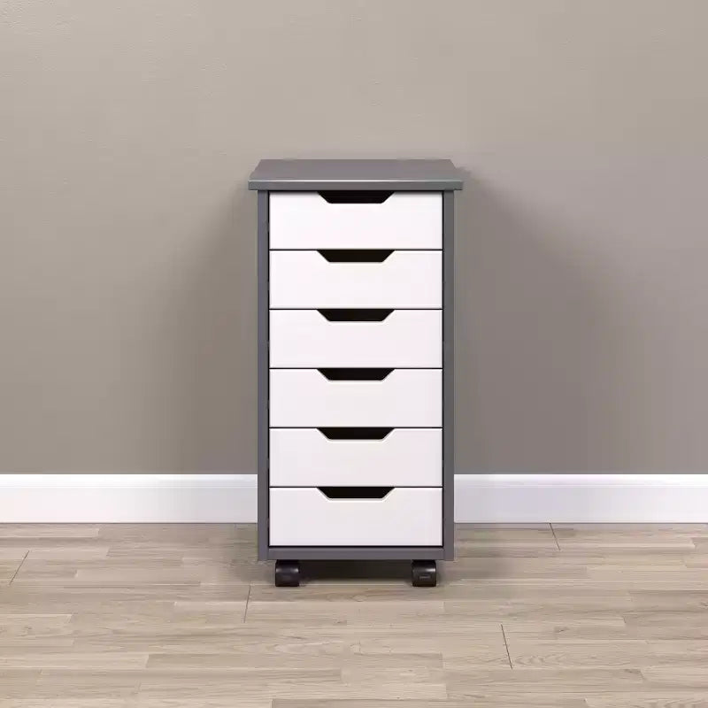 Chariot à roulettes étroit Trendfurn Omnia à 6 tiroirs