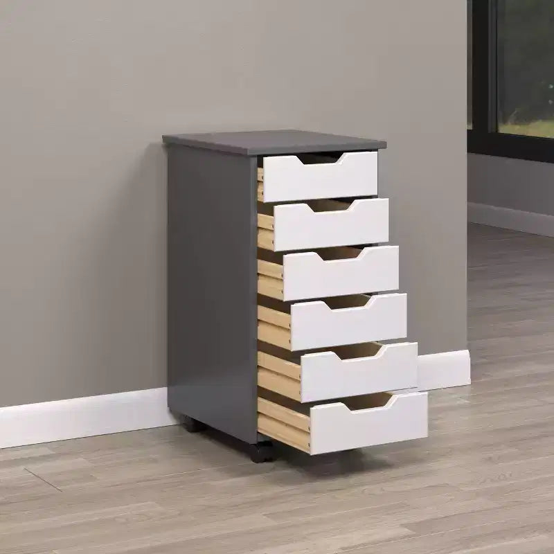 Chariot à roulettes étroit Trendfurn Omnia à 6 tiroirs