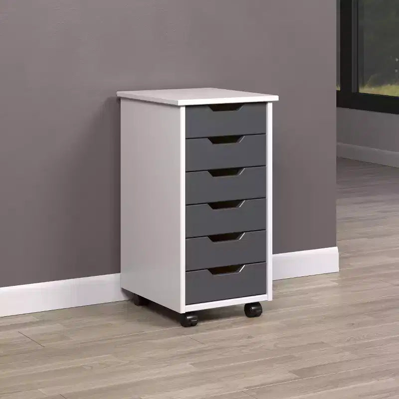 Chariot à roulettes étroit Trendfurn Omnia à 6 tiroirs