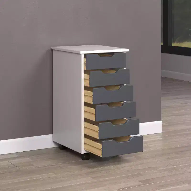 Chariot à roulettes étroit Trendfurn Omnia à 6 tiroirs