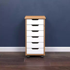 Chariot à roulettes étroit Trendfurn Omnia à 6 tiroirs