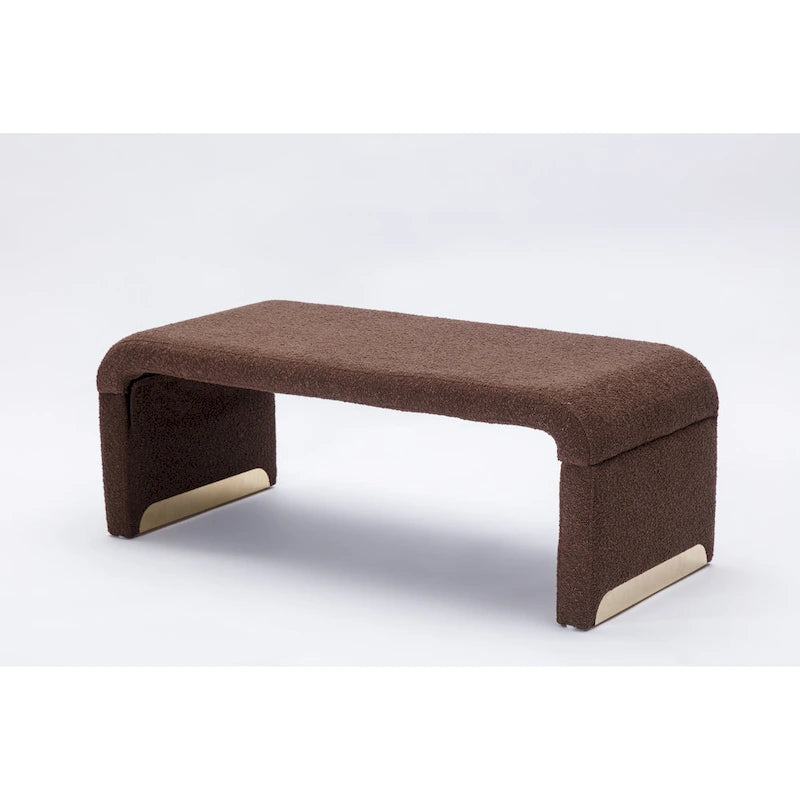 Banc avec pieds en métal doré
