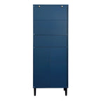 Meuble de rangement haut avec 2 portes vitrées et 2 portes, armoire moderne autoportante pour salle de bain, salle à manger ou salon