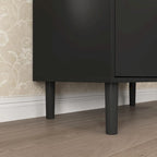 Meuble de rangement haut avec 2 portes vitrées et 2 portes, armoire moderne autoportante pour salle de bain, salle à manger ou salon