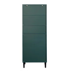 Meuble de rangement haut avec 2 portes vitrées et 2 portes, armoire moderne autoportante pour salle de bain, salle à manger ou salon