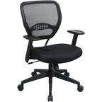 Chaise de bureau de direction dossier résille, noir