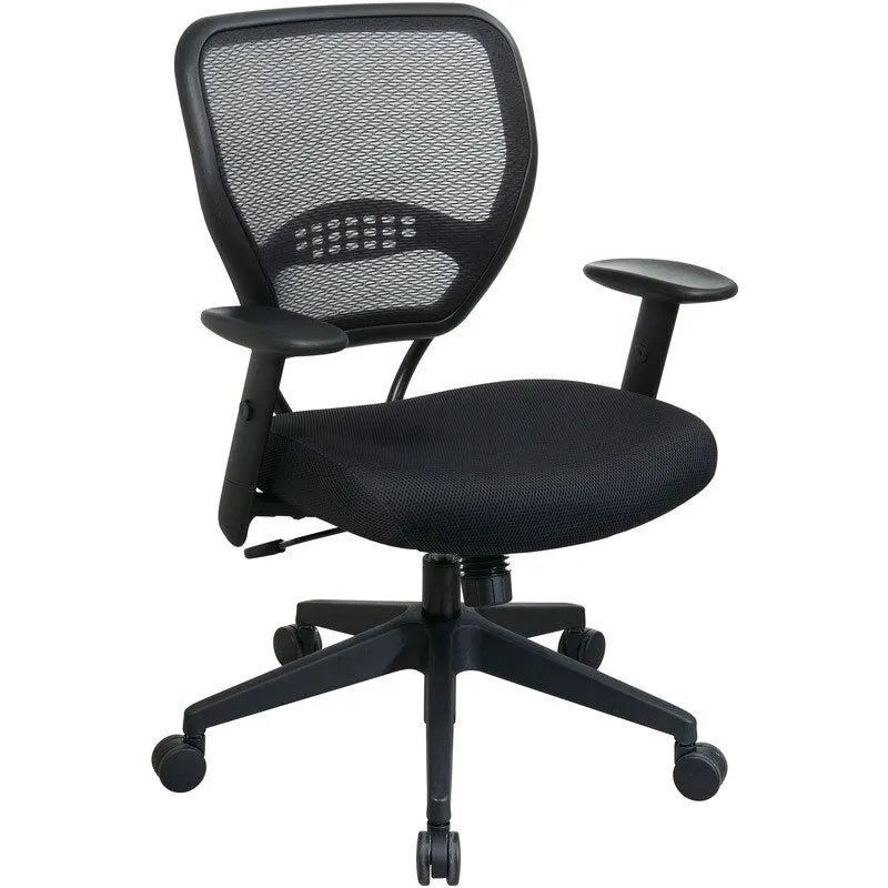 Chaise de bureau de direction dossier résille, noir